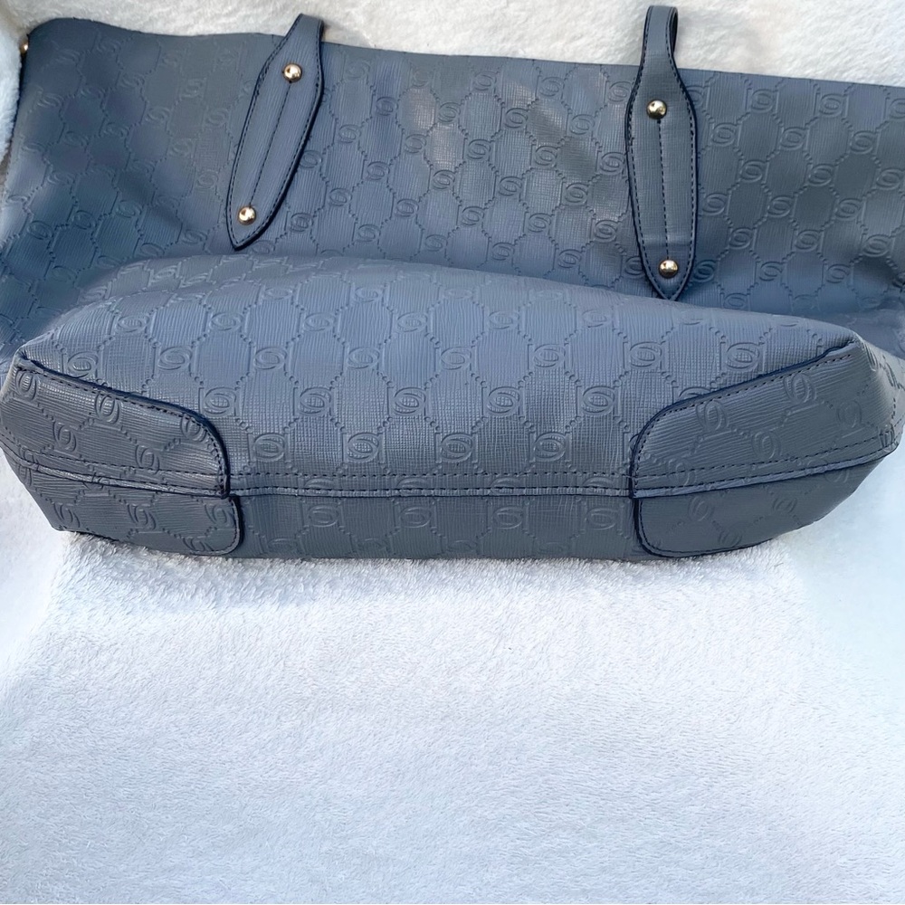Vintage bebe Tote Bag Embossed Logo Monogram, Women OS Gray Vegan Leather - Picture 6 of 8
